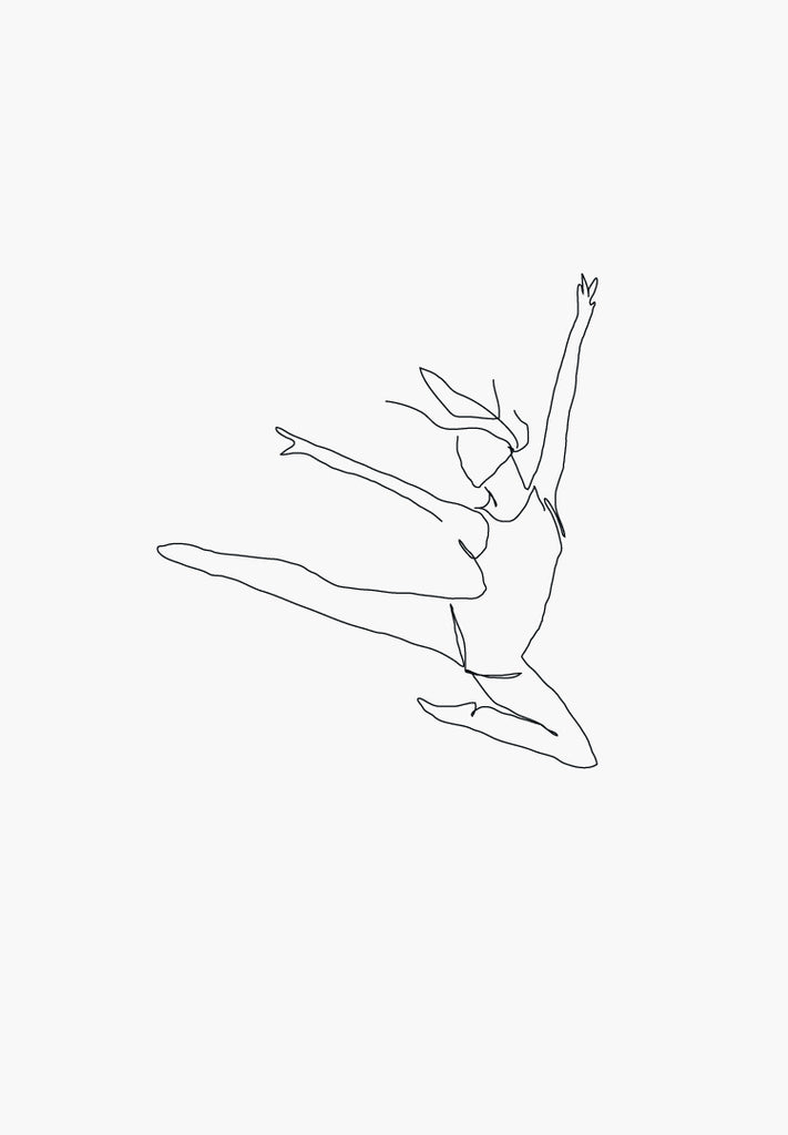 Line art print, Line drawing. Gymnast.