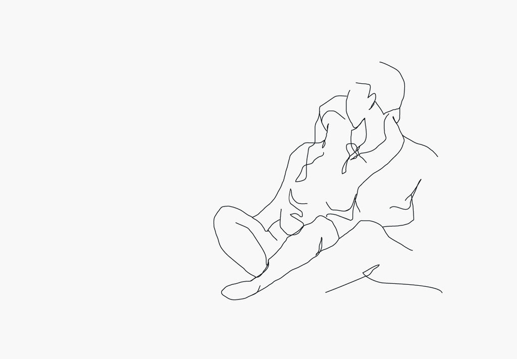 Line art print, Line drawing. Couple Passionate.