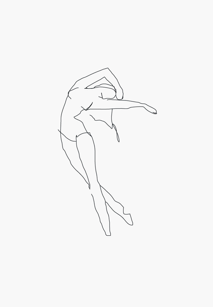 Line art print, Line drawing. Dance.