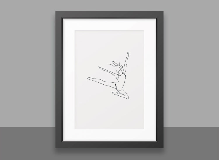 Line art print, Line drawing. Gymnast.