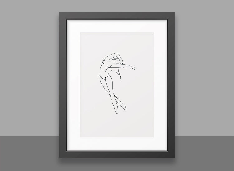 Line art print, Line drawing. Dance.